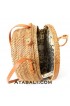 Wide ata round bag with rattan cross clip and lining 